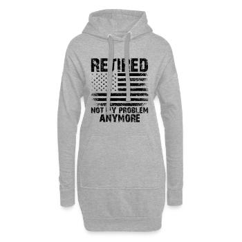 Retraite, ce n’est plus mon problème - Sweat-shirt à capuche long Femme - gris chiné - Devant