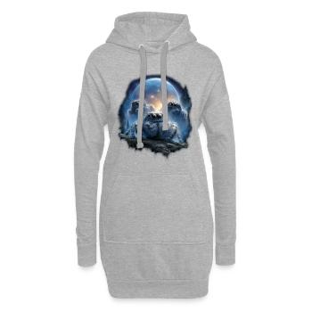 Accessoires de terrarium Araignées Sauteuses Cadeau de fan - Sweat-shirt à capuche long Femme - gris chiné - Devant