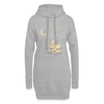 Un mignon pissenlit grenouille sous les étoiles - Sweat-shirt à capuche long Femme - gris chiné - Devant
