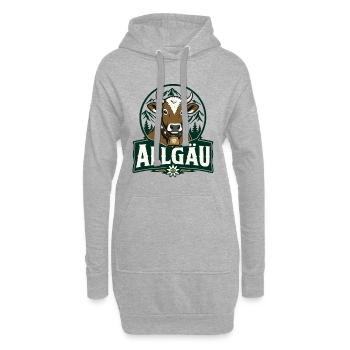 Vache d’Allgäu Vintage Edelweiss Bavière - Sweat-shirt à capuche long Femme - gris chiné - Devant