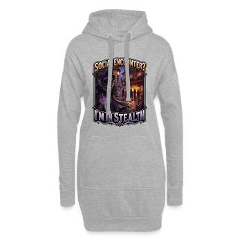 SOZIALE ERFAHRUNG? ICH BIN IM STEALTH - Hoodie-Kleid - Grau meliert - Vorne