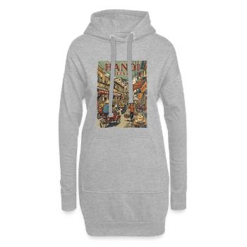 Hanoi Vietnam - Hoodie-Kleid - Grau meliert - Vorne