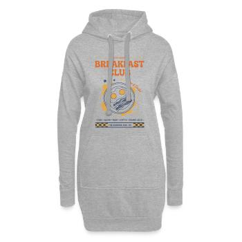 Frühstücksclub Lustiger Brunch Kaffee Speckessen - Hoodie-Kleid - Grau meliert - Vorne
