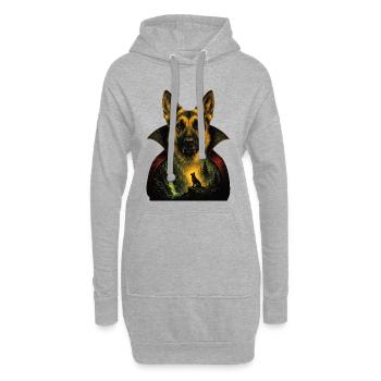 Costume de vampire d’Halloween en berger allemand - Sweat-shirt à capuche long Femme - gris chiné - Devant