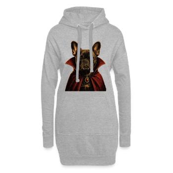 Costume de vampire d’Halloween de bouledogue français - Sweat-shirt à capuche long Femme - gris chiné - Devant