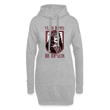 Vlad Tepes Der Impaler Schild - Hoodie-Kleid - Grau meliert - Vorne