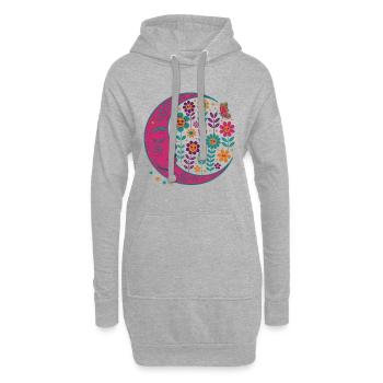 Spiritualität Meditation Heilige Geometrie Lotus - Hoodie-Kleid - Grau meliert - Vorne