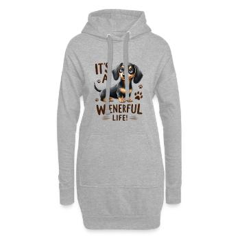Wienerful Life Dackel lustige Hundedesign-Merch - Hoodie-Kleid - Grau meliert - Vorne