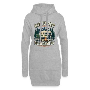 Arbeiten stört beim Campen – Bergcamping - Hoodie-Kleid - Grau meliert - Vorne