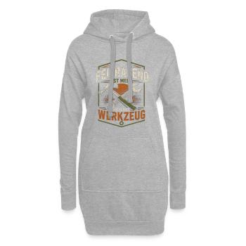 Feierabend ist mein Lieblingswerkzeug Handwerker - Hoodie-Kleid - Grau meliert - Vorne