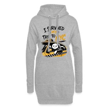 Taxi New York City Gelber Humor NYC Meme - Hoodie-Kleid - Grau meliert - Vorne