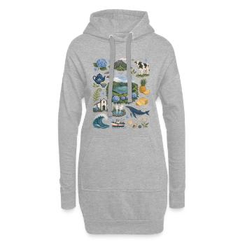 Azoren | Vulkaninseln, Wale & Natur - Hoodie-Kleid - Grau meliert - Vorne
