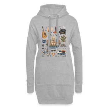 Austin | Live Music, Tacos & Texas Feeling - Hoodie Dress - heather grey - Front