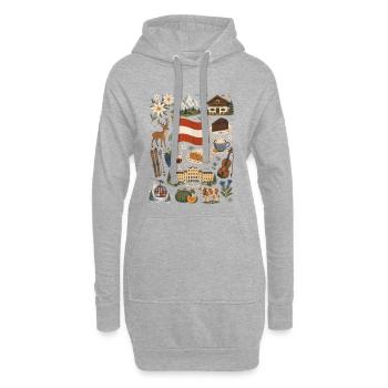 Österreich | Alpen, Genuss & Heimatgefühl - Hoodie-Kleid - Grau meliert - Vorne
