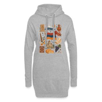 Arménie | Ararat, culture et amour de la patrie - Sweat-shirt à capuche long Femme - gris chiné - Devant