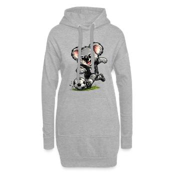 Süßer Koala spielt Fußball - Hoodie-Kleid - Grau meliert - Vorne