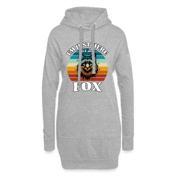 Funny Red Fox Fox Sayings - Hoodie Dress - heather grey - Front