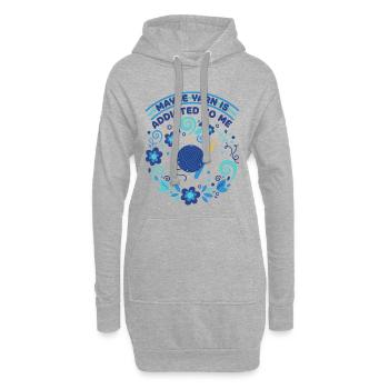 Maybe Yarn Is Addicted To Me Funny Crochet Lover - Hoodie Dress - heather grey - Front