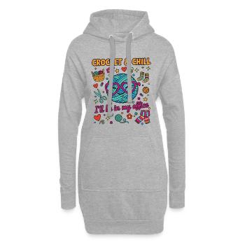 Lustiger Häkelliebhaber Häkel und ChI'll Ich bin drin - Hoodie-Kleid - Grau meliert - Vorne