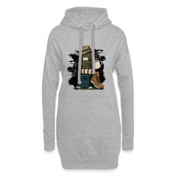 Wandern Motiv - Hoodie-Kleid - Grau meliert - Vorne