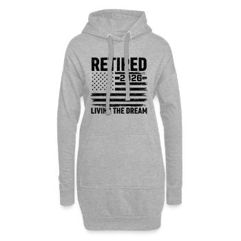 Retired 2026 Living The Dream - Hoodie-Kleid - Grau meliert - Vorne