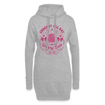 Häkelliebhaber Häkelt den ganzen Tag Sorge Weniger Lustig - Hoodie-Kleid - Grau meliert - Vorne