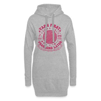 Garn Erste Probleme Später Häkeln Den ganzen Tag Häkeln - Hoodie-Kleid - Grau meliert - Vorne
