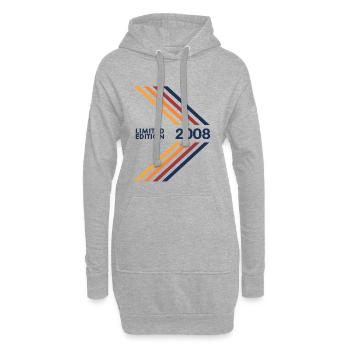 2008 Limited Edition Geburtstag Mädchen Jungen - Hoodie-Kleid - Grau meliert - Vorne