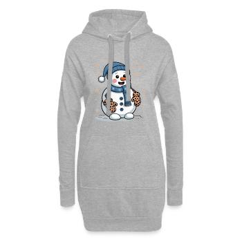 Snowman - Hoodie Dress - heather grey - Front