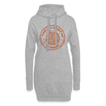 Heute ist ein perfekter Tag, um lustig zu häkeln - Hoodie-Kleid - Grau meliert - Vorne