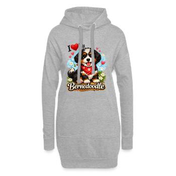 Bernedoodle - Hoodie-Kleid - Grau meliert - Vorne