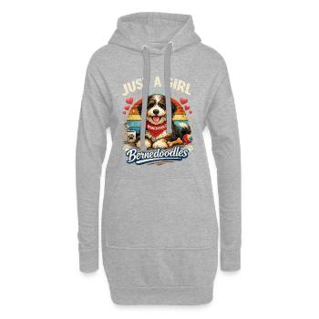 Einfach nur ein Mädchen, das Bernedoodles liebt - Hoodie-Kleid - Grau meliert - Vorne