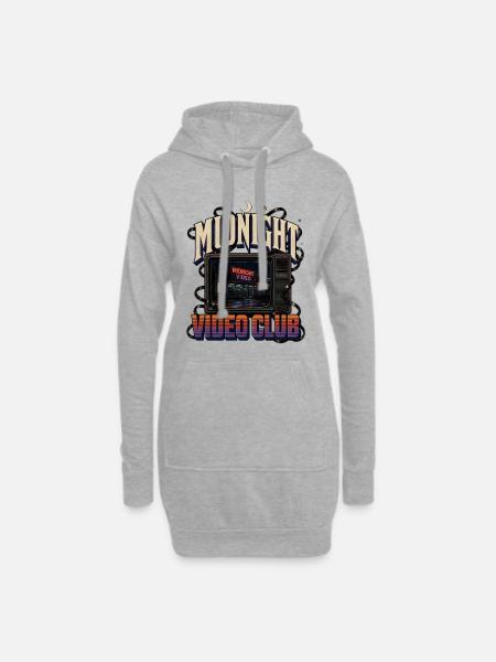 Midnight Video Club Neon - Hoodie Dress - heather grey