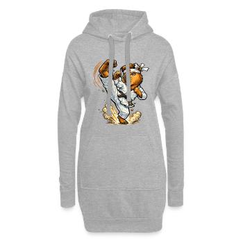 Cute Capybara Does Karate - Hoodie Dress - heather grey - Front