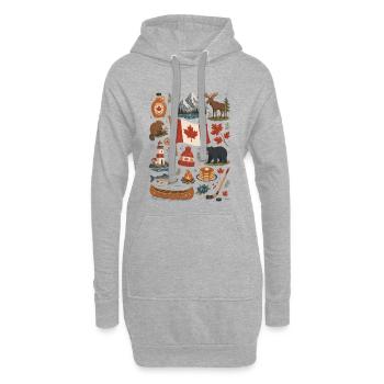 Kanada | Ahorn, Wildnis & Abenteuer - Hoodie-Kleid - Grau meliert - Vorne