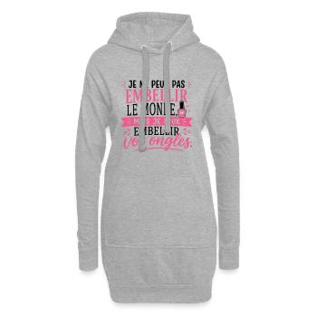 Prothésiste Ongulaire Cadeau humour personnalisé - Sweat-shirt à capuche long Femme - gris chiné - Devant
