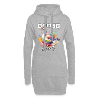 Oie Fille Oie - Sweat-shirt à capuche long Femme - gris chiné - Devant