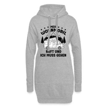 Mein Wohnmobil ruft und ich muss gehen Camping - Hoodie-Kleid - Grau meliert - Vorne