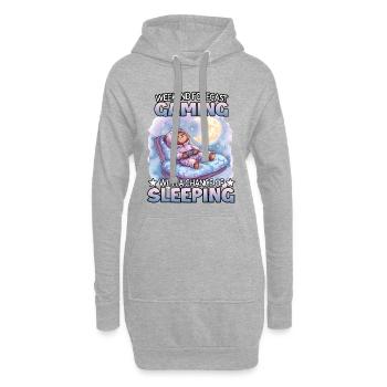 Gaming Weekend: Schlafender Sloth - Hoodie-Kleid - Grau meliert - Vorne
