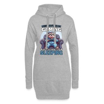 Raccoon gamers in sleep mode - Hoodie Dress - heather grey - Front