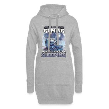 Probabilité de sommeil du week-end de jeu - Sweat-shirt à capuche long Femme - gris chiné - Devant