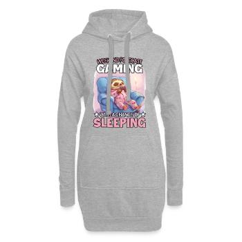 Jeux du week-end : Paresseux endormi - Sweat-shirt à capuche long Femme - gris chiné - Devant