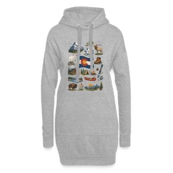 Colorado | Rockies, Outdoor & Freiheit - Hoodie-Kleid - Grau meliert - Vorne
