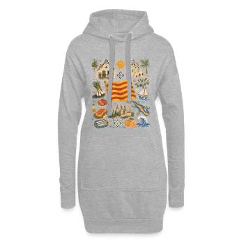 Catalonia | Gaudí, Coast & Pleasure - Hoodie Dress - heather grey - Front