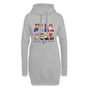 Pride Herding Dogs | You Are All Safe With Me - Hoodie Dress - heather grey - Front