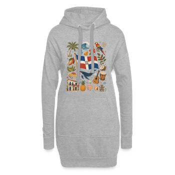 Dominikanische Republik | Karibik & Rhythmus - Hoodie-Kleid - Grau meliert - Vorne