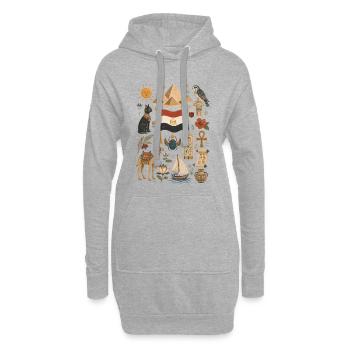 Ägypten | Pyramiden, Nil & Antike - Hoodie Dress - heather grey - Front