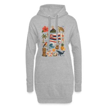 Hawaii | Aloha, surfing & island happiness - Hoodie Dress - heather grey - Front