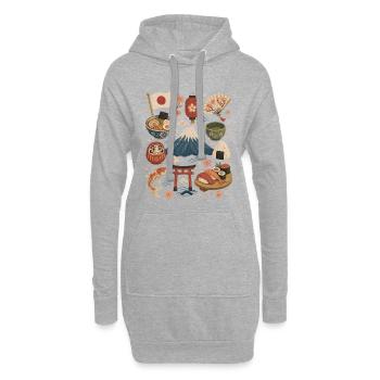 Japan | Fuji, Sakura & Indulgence - Hoodie Dress - heather grey - Front