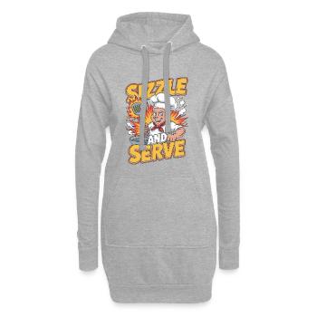Restaurant Chef Sizzle And Serve Culinary Arts - Sweat-shirt à capuche long Femme - gris chiné - Devant